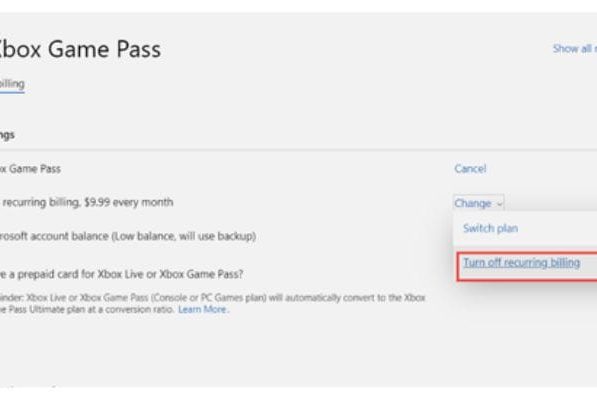 Cancel Game Pass on Windows PC