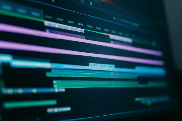 black flat screen computer monitor video editing software timeline proxy editing