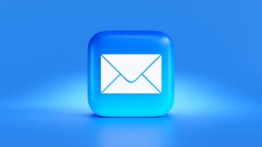 a blue button with a white envelope on it gmail storage chart, inbox tips, manage emails