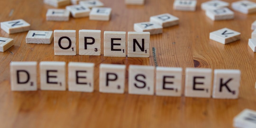 A wooden table topped with scrabble letters spelling open and deep seek openapi specification yaml json doc generation