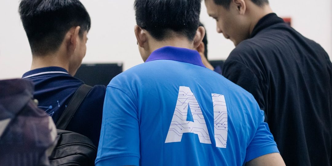 man in blue nike crew neck t-shirt human in control, teamwork, artificial intelligence collaboration